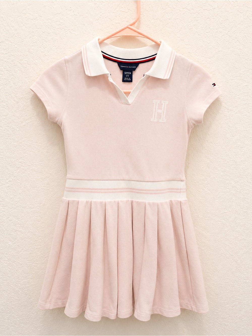 Tommy Hilfiger Light Pink Polo Pleated Dress